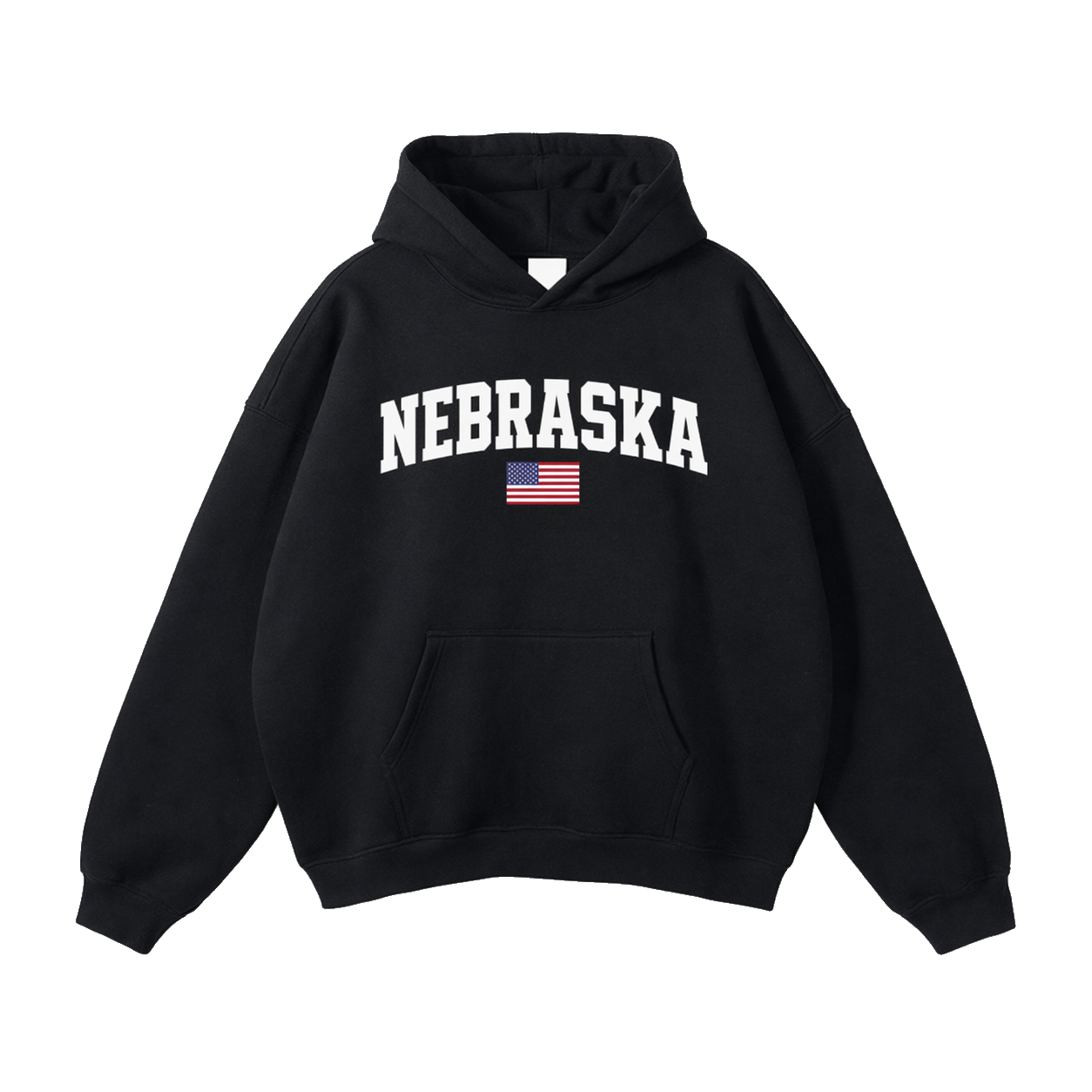 Collection 2 Nebraska Oversize Fleeced Hoodie - Black front