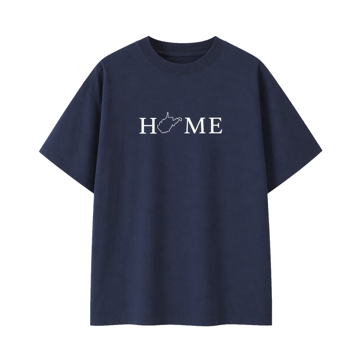 Collection 5 West Virginia Essential Cotton T-Shirt - Navy Blue front