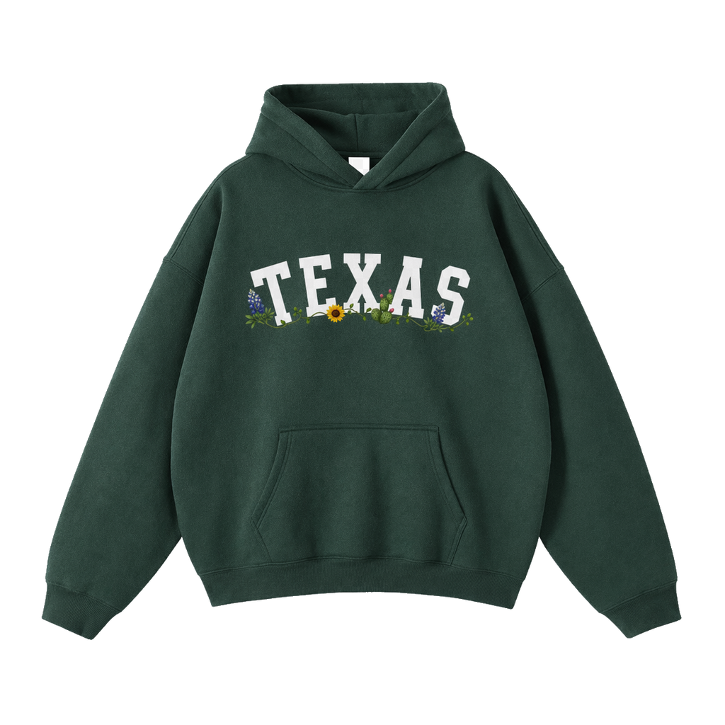 Collection 10 Texas Oversize Fleeced Hoodie - Eden Green front