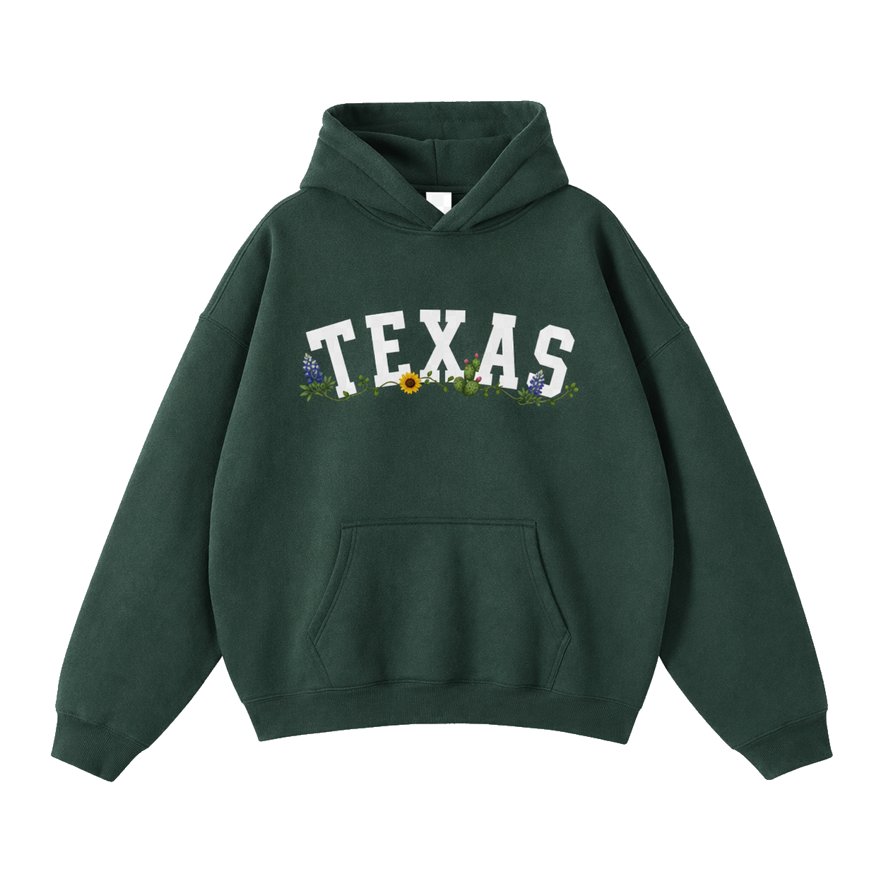 Collection 10 Texas Oversize Fleeced Hoodie - Eden Green front