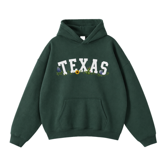 Collection 10 Texas Oversize Fleeced Hoodie - Eden Green front