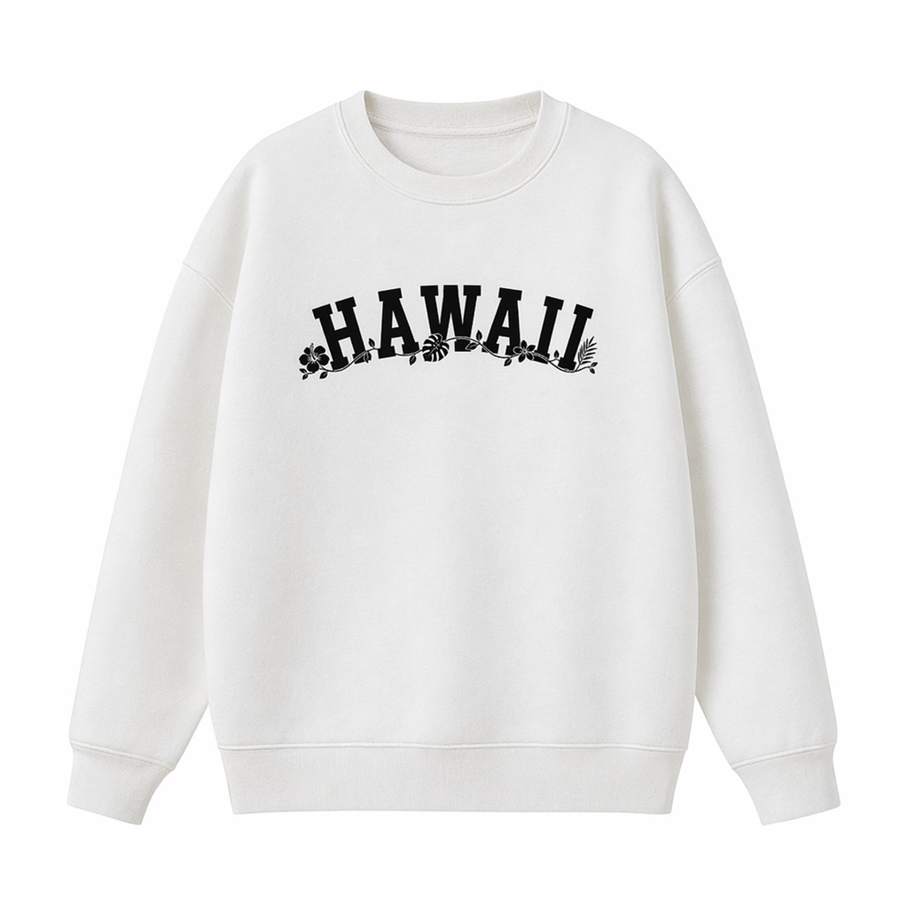 Collection 10 Hawaii Essential Heavyweight Crewneck Sweatshirt - White front