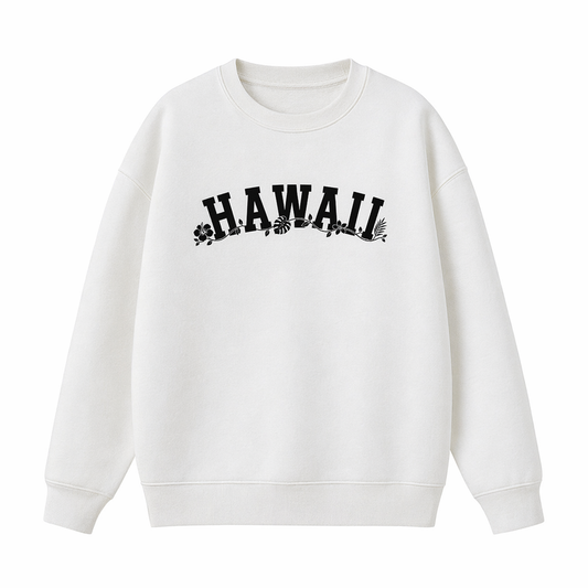 Collection 10 Hawaii Essential Heavyweight Crewneck Sweatshirt - White front