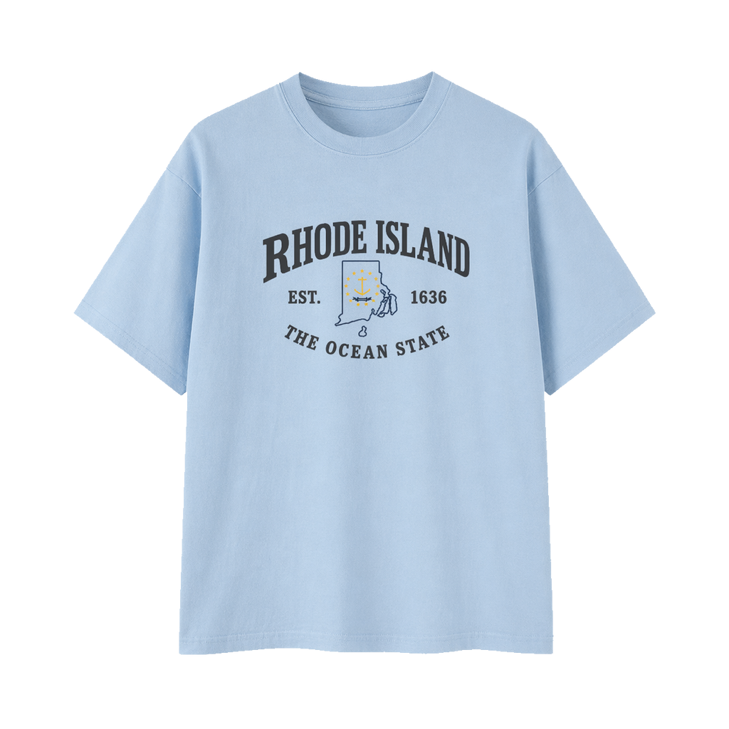 Collection 8 Rhode Island Essential Cotton T-Shirt - Light Blue front