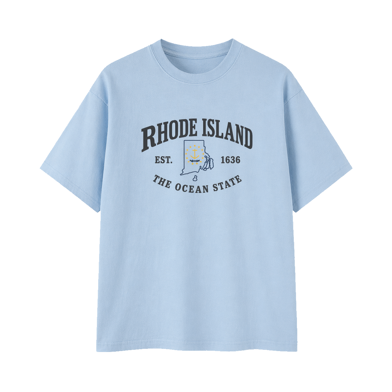 Collection 8 Rhode Island Essential Cotton T-Shirt - Light Blue front