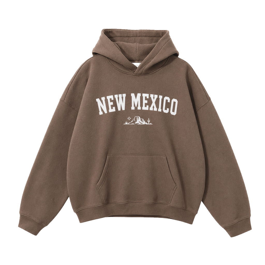 Collection 9 New Mexico Oversize Fleeced Hoodie - Brown front