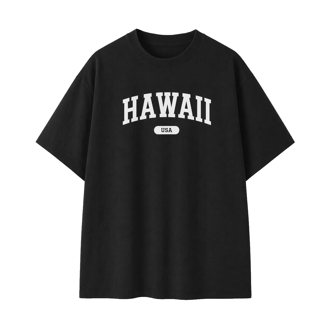 Collection 4 Hawaii Essential Cotton T-Shirt - Black front