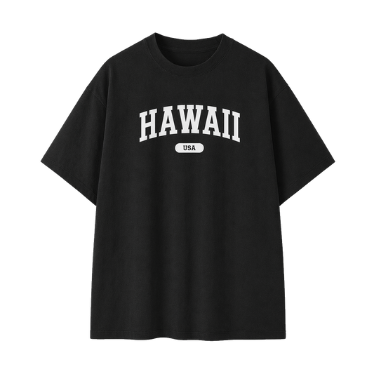 Collection 4 Hawaii Essential Cotton T-Shirt - Black front