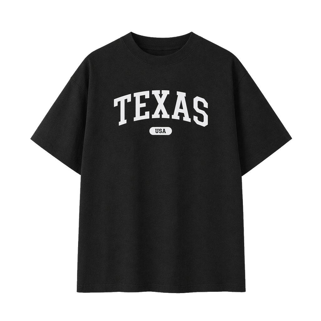 Collection 4 Texas Essential Cotton T-Shirt - Black front
