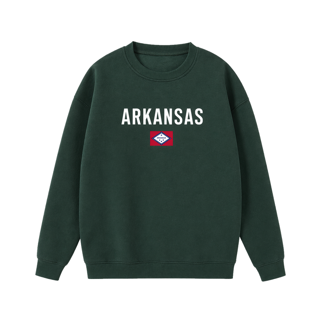 Collection 7 Arkansas Essential Heavyweight Crewneck Sweatshirt - Dark Green front