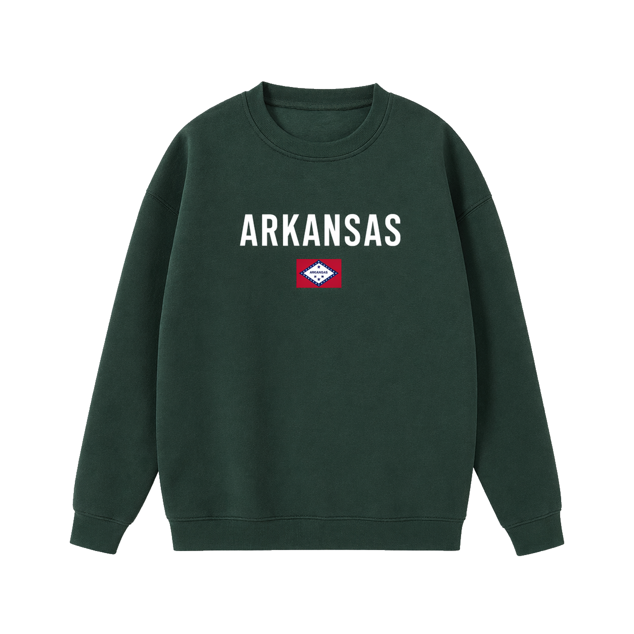 Collection 7 Arkansas Essential Heavyweight Crewneck Sweatshirt - Dark Green front