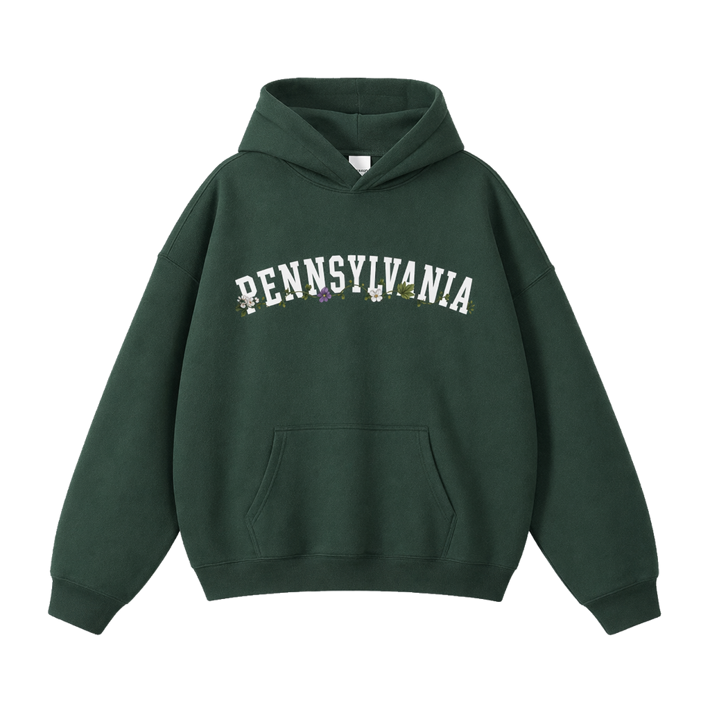 Collection 10 Pennsylvania Oversize Fleeced Hoodie - Eden Green front