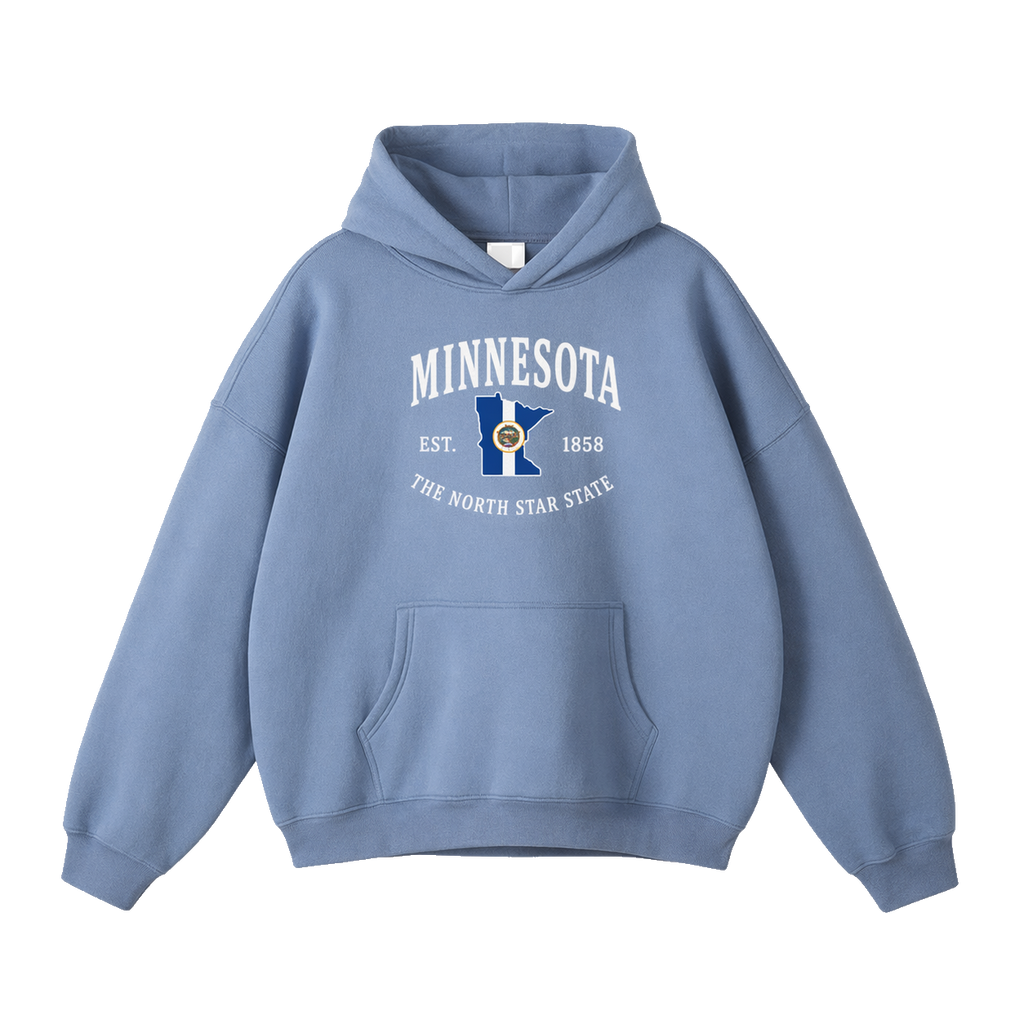 Collection 8 Minnesota Oversize Fleeced Hoodie - Medium Blue front