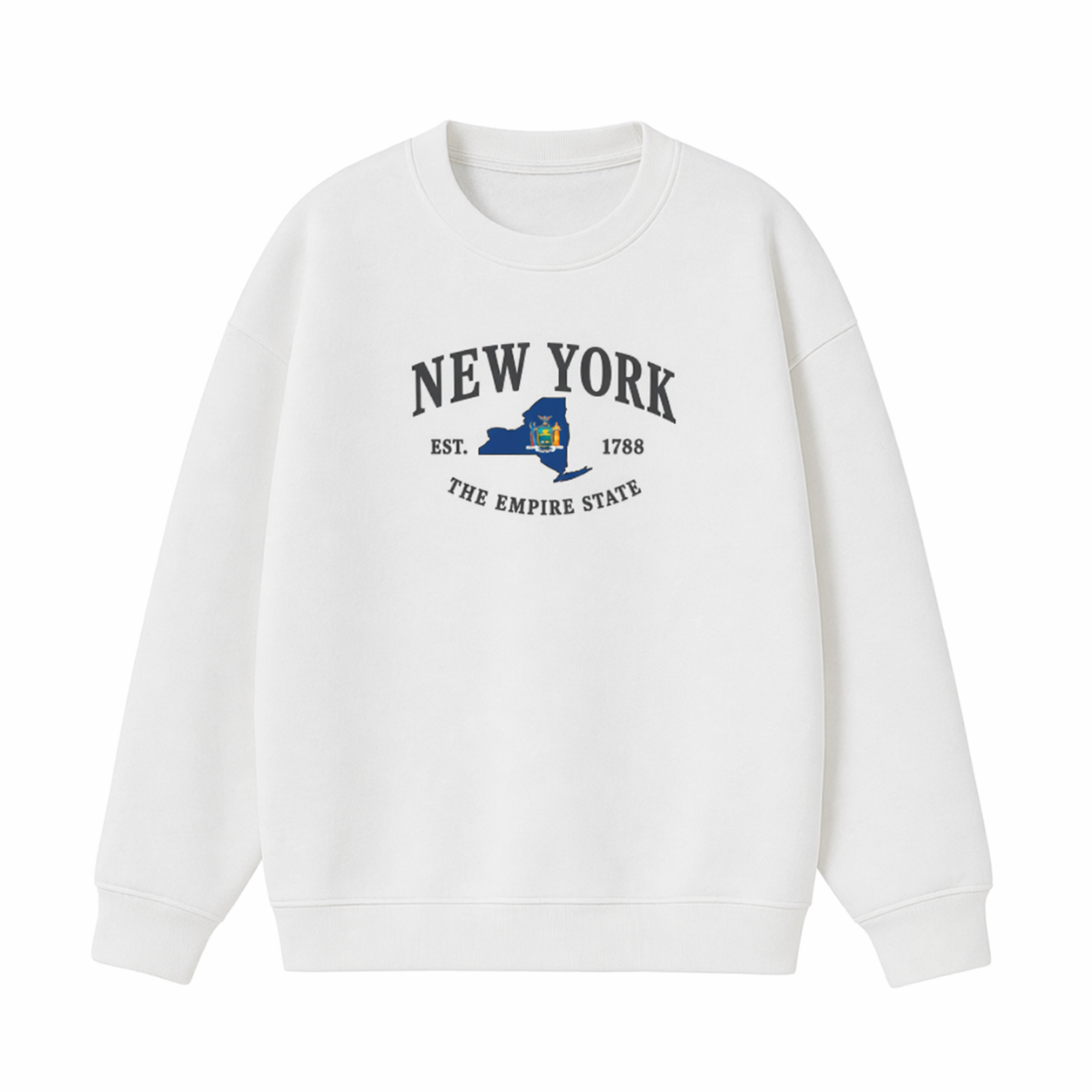 Collection 8 New York Essential Heavyweight Crewneck Sweatshirt - White front