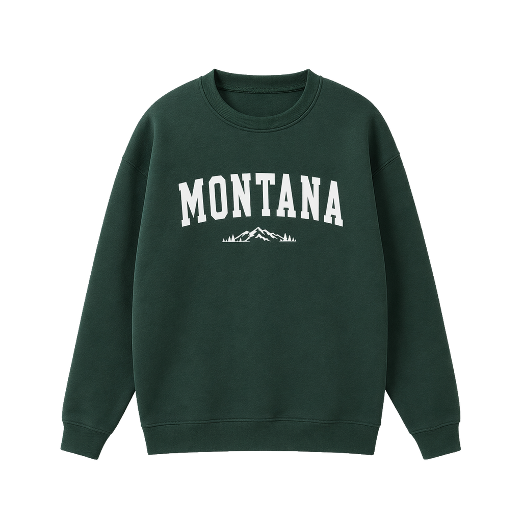 Collection 9 Montana Essential Heavyweight Crewneck Sweatshirt - Dark Green front