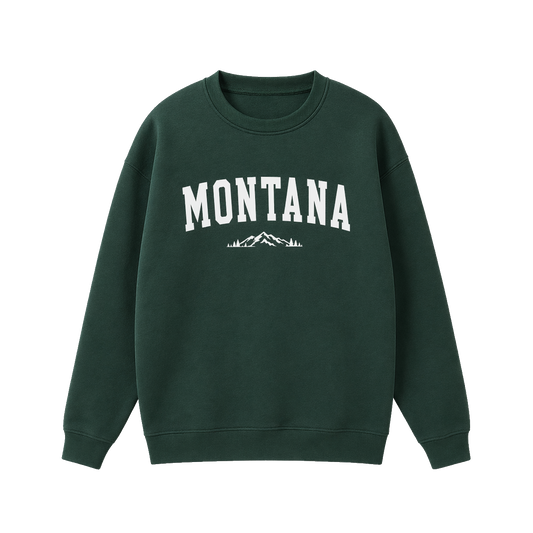 Collection 9 Montana Essential Heavyweight Crewneck Sweatshirt - Dark Green front