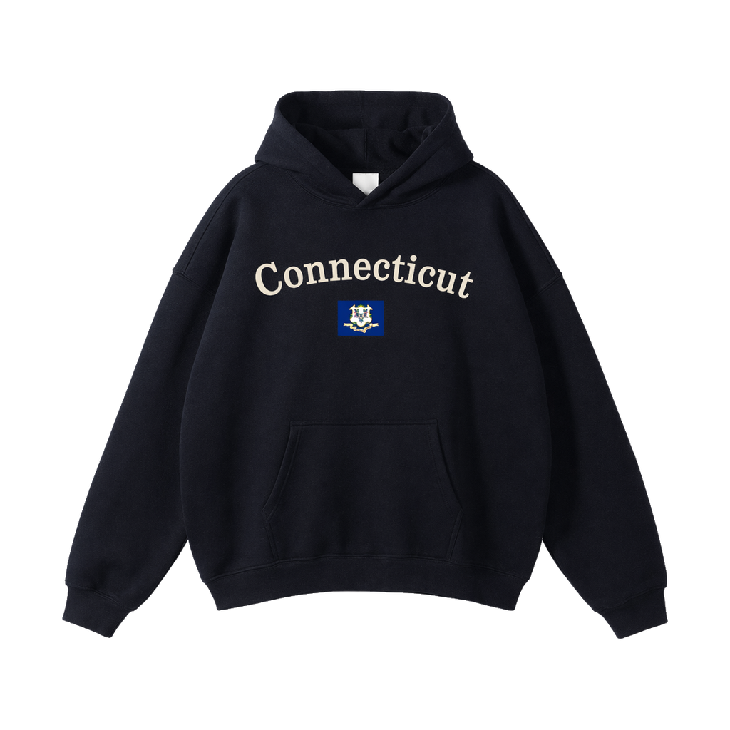 Collection 6 Connecticut Oversize Fleeced Hoodie - Black front