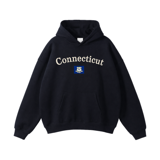 Collection 6 Connecticut Oversize Fleeced Hoodie - Black front