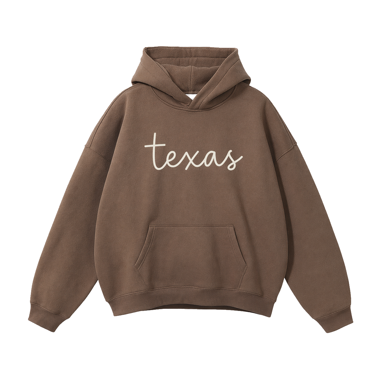 Collection 3 Texas Oversize Fleeced Hoodie - Brown front