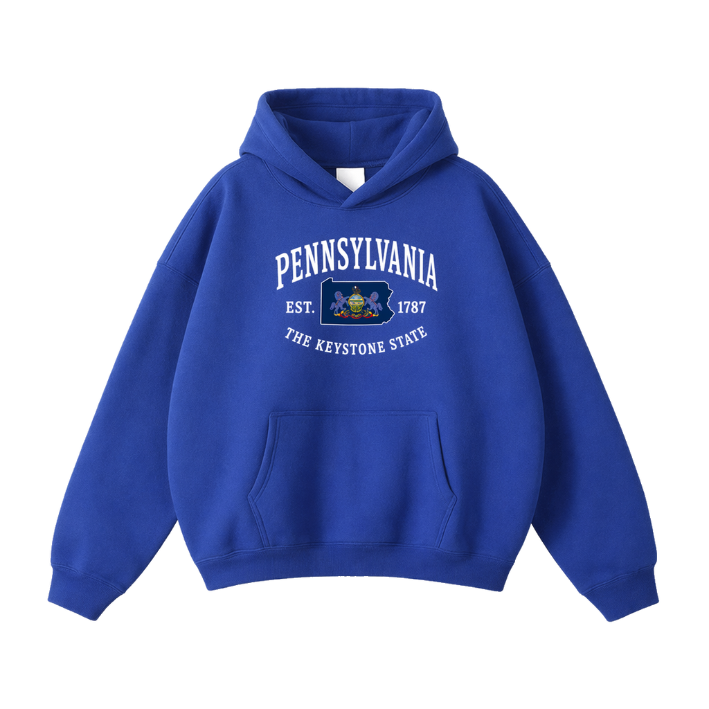 Collection 8 Pennsylvania Oversize Fleeced Hoodie - Klein Blue front