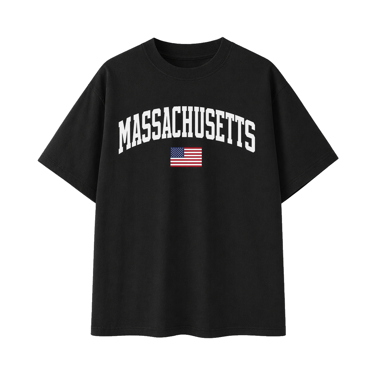 Collection 2 Massachusetts Essential Cotton T-Shirt - Black front