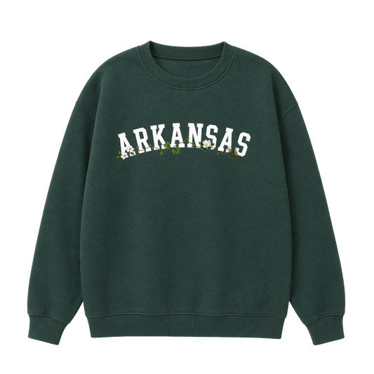Collection 10 Arkansas Essential Heavyweight Crewneck Sweatshirt - Dark Green front