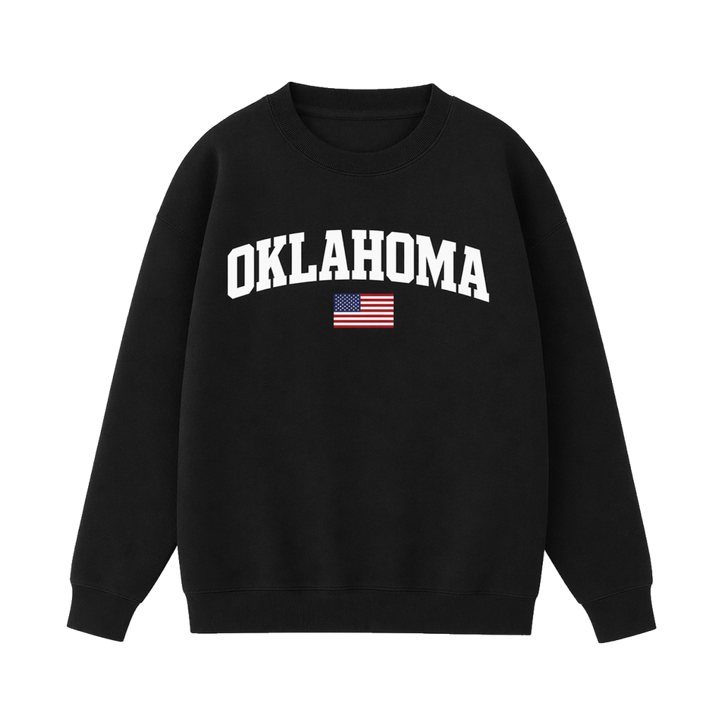 Collection 2 Oklahoma Essential Heavyweight Crewneck Sweatshirt - Black front