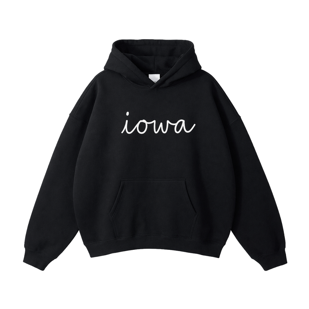 Collection 3 Iowa Oversize Fleeced Hoodie - Black front