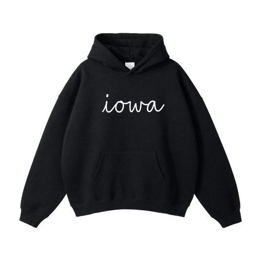 Collection 3 Iowa Oversize Fleeced Hoodie - Black front