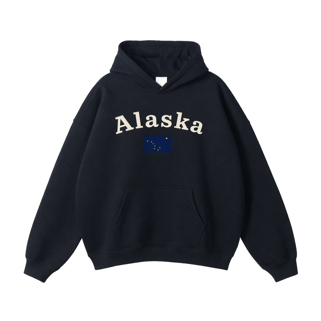 Collection 6 Alaska Oversize Fleeced Hoodie - Black front