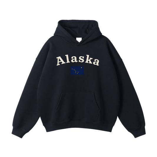 Collection 6 Alaska Oversize Fleeced Hoodie - Black front