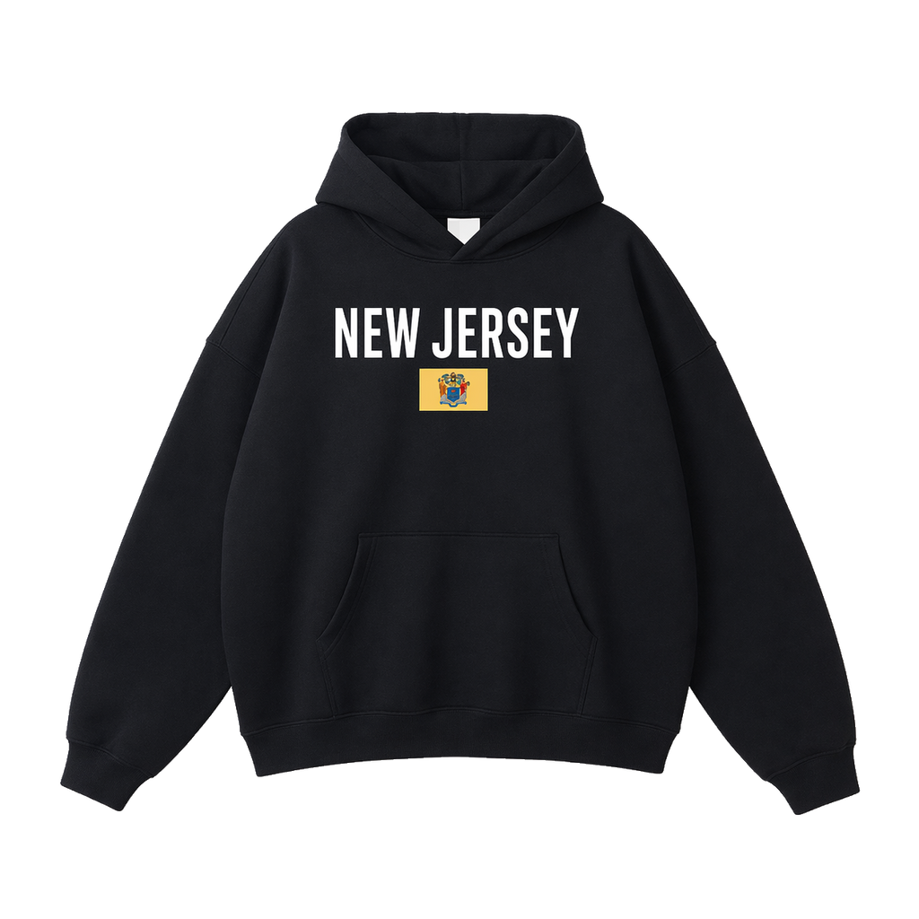 Collection 7 New Jersey Oversize Fleeced Hoodie - Black front