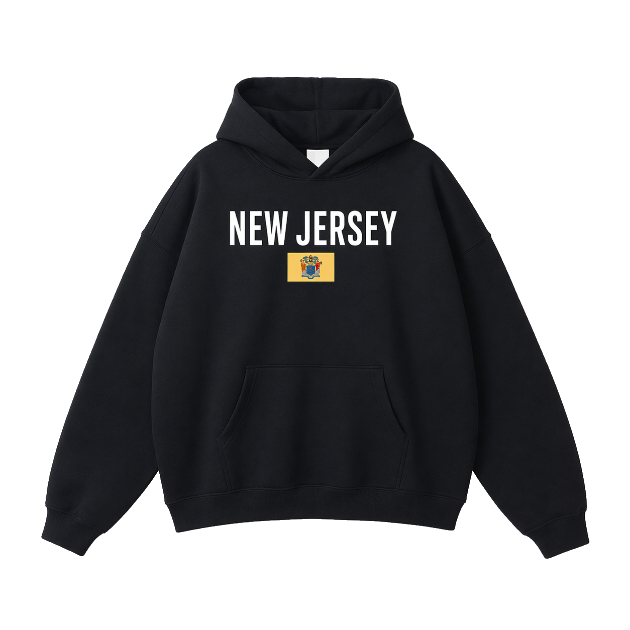 Collection 7 New Jersey Oversize Fleeced Hoodie - Black front