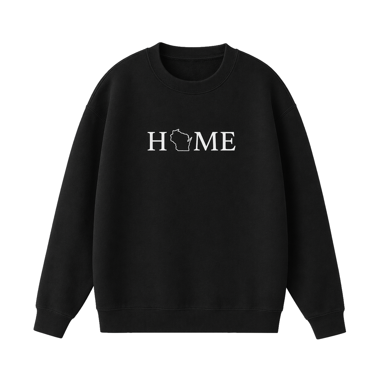 Collection 5 Wisconsin Essential Heavyweight Crewneck Sweatshirt - Black front