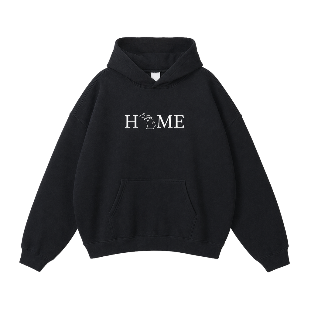 Collection 5 Michigan Oversize Fleeced Hoodie - Black front