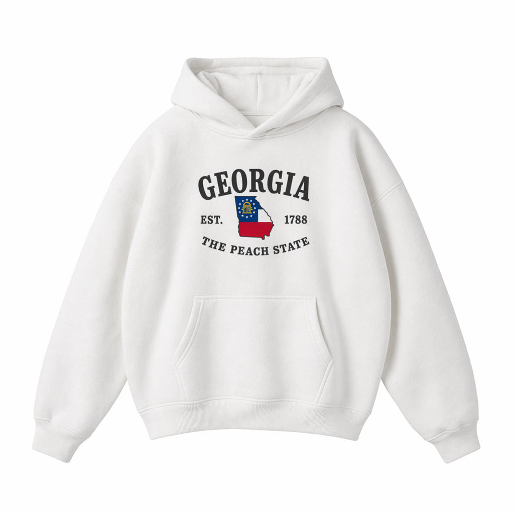 Collection 8 Georgia Oversize Fleeced Hoodie - White front