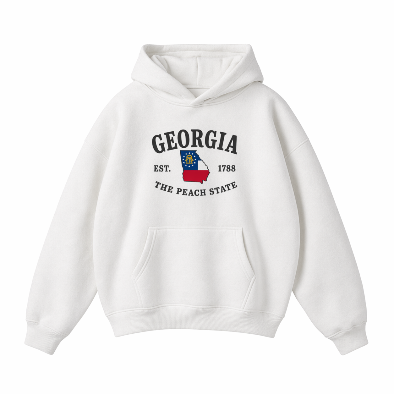 Collection 8 Georgia Oversize Fleeced Hoodie - White front