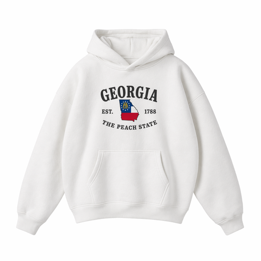 Collection 8 Georgia Oversize Fleeced Hoodie - White front