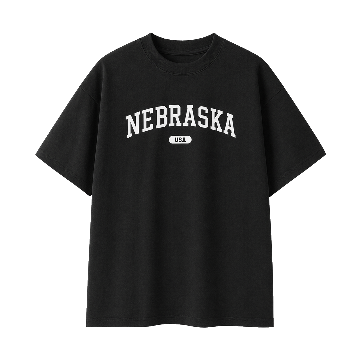 Collection 4 Nebraska Essential Cotton T-Shirt - Black front