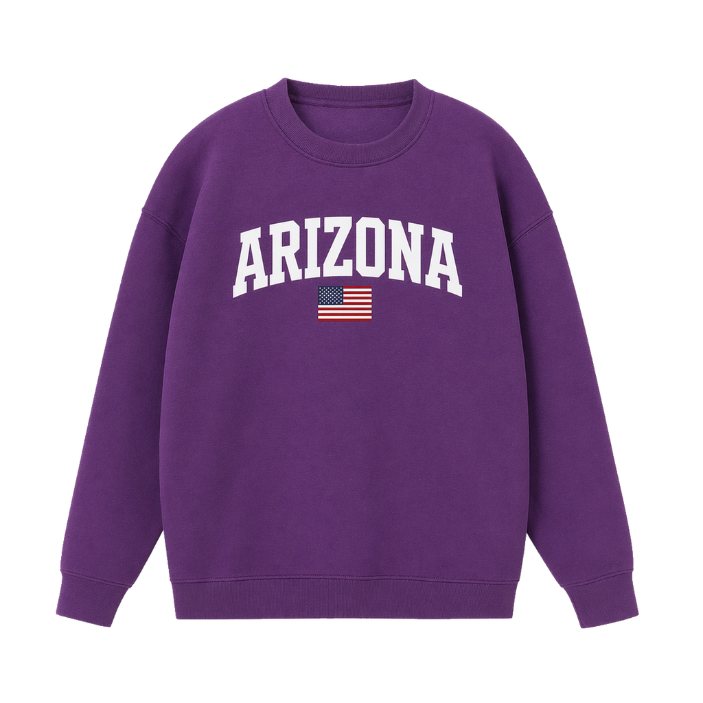 Collection 2 Arizona Essential Heavyweight Crewneck Sweatshirt - Purple front