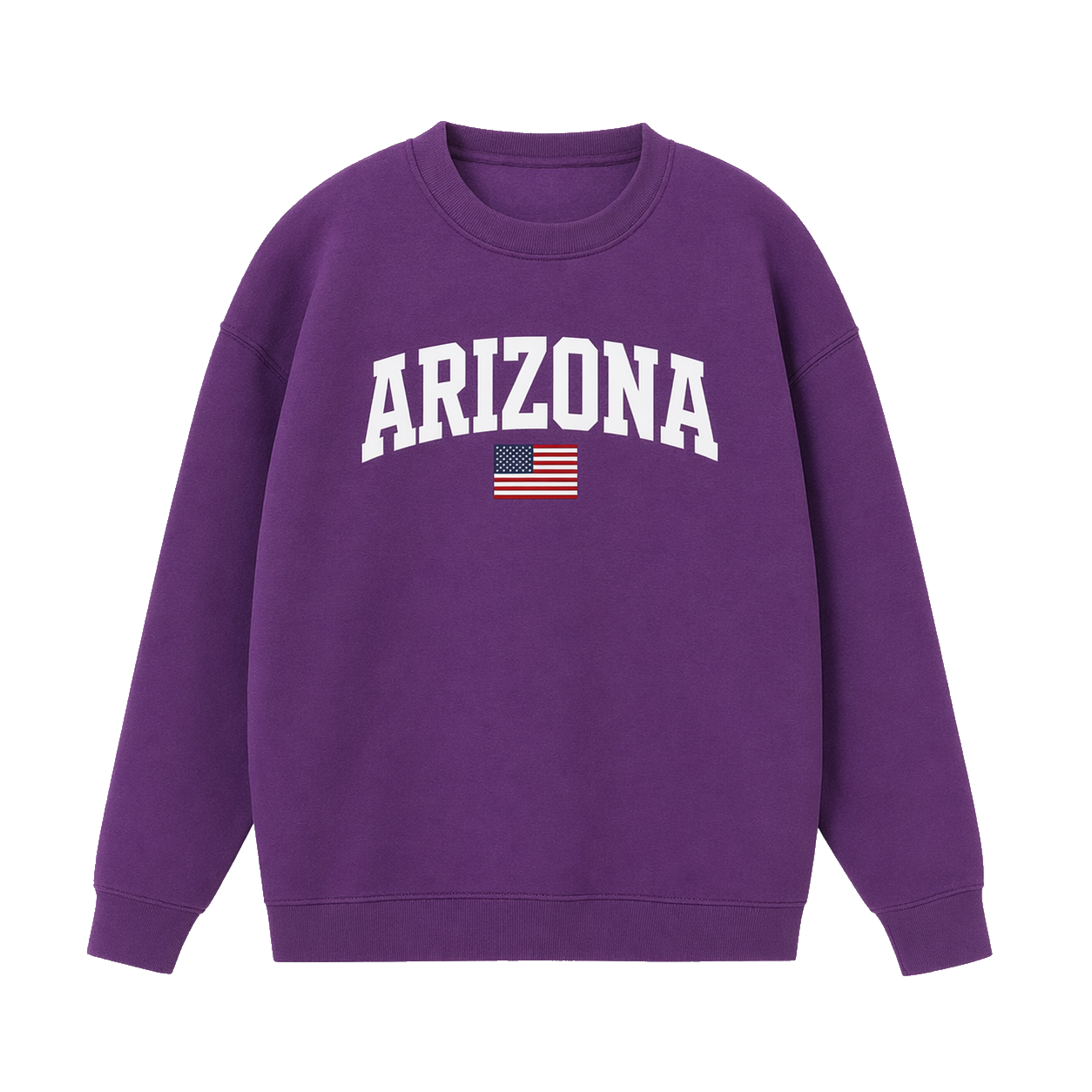 Collection 2 Arizona Essential Heavyweight Crewneck Sweatshirt - Purple front