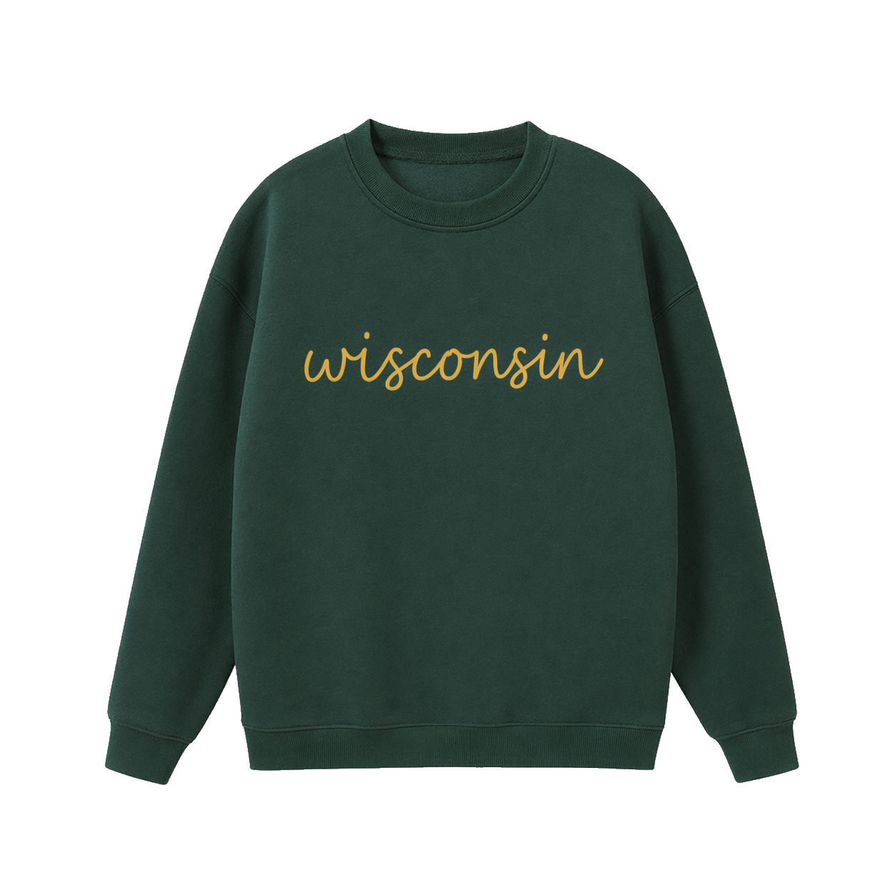 Collection 3 Wisconsin Essential Heavyweight Crewneck Sweatshirt - Dark Green front
