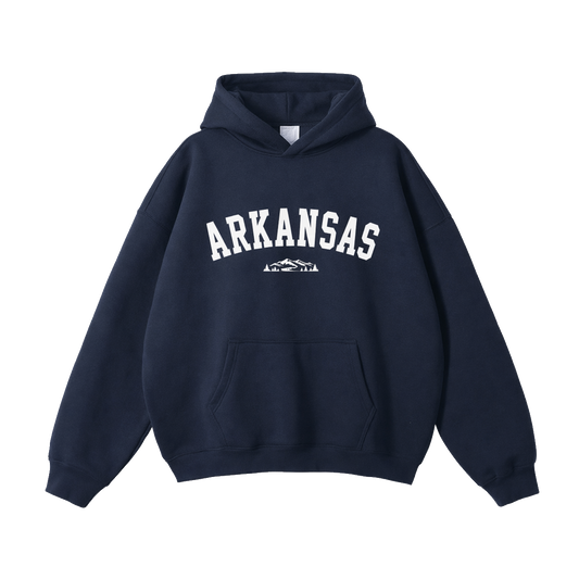Collection 9 Arkansas Oversize Fleeced Hoodie - Navy Blue front