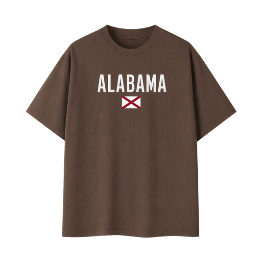 Collection 7 Alabama Essential Cotton T-Shirt - Coffee front