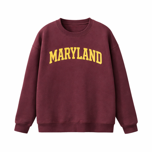 Collection 1 Maryland Essential Heavyweight Crewneck Sweatshirt - Dull Red front