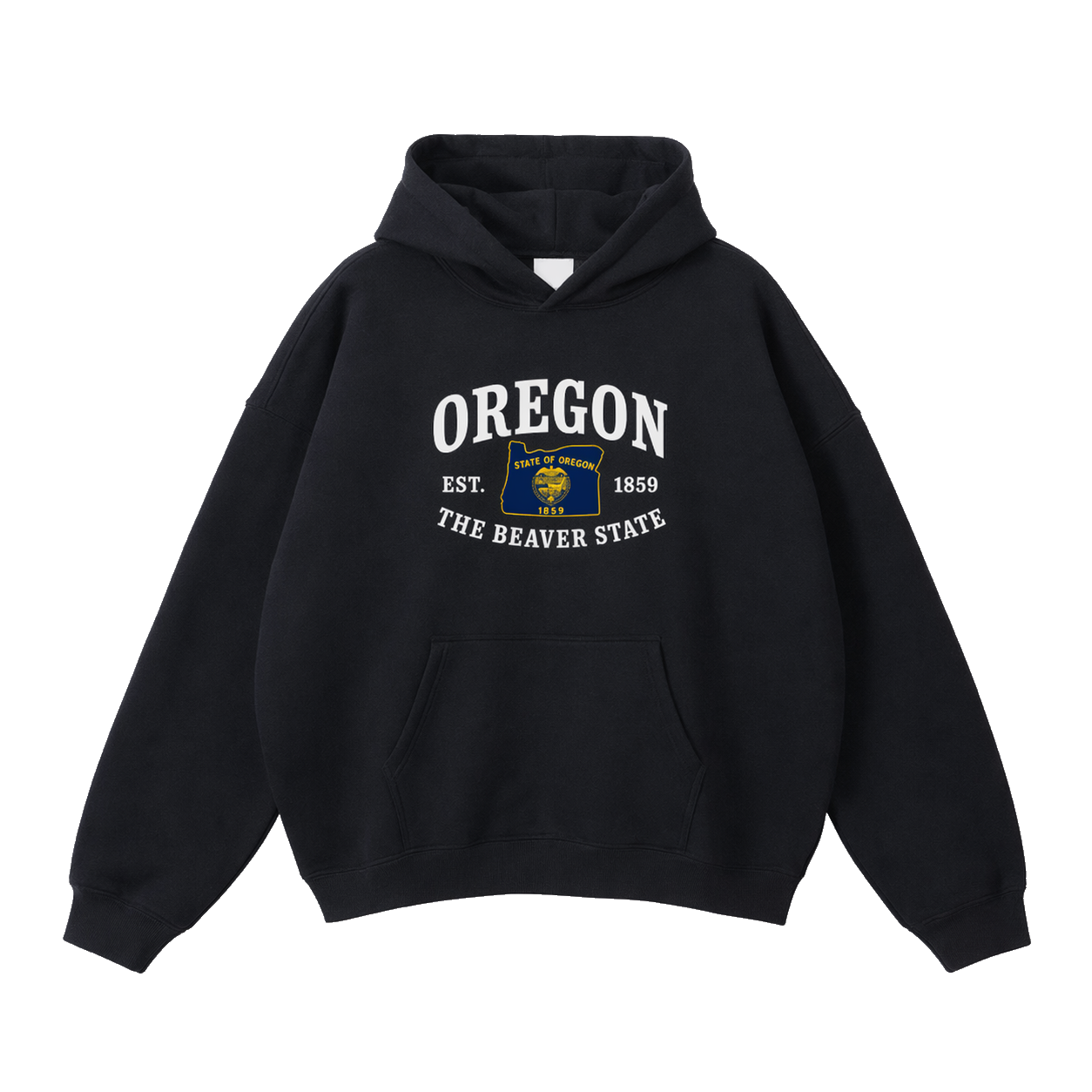 Collection 8 Oregon Oversize Fleeced Hoodie - Black front
