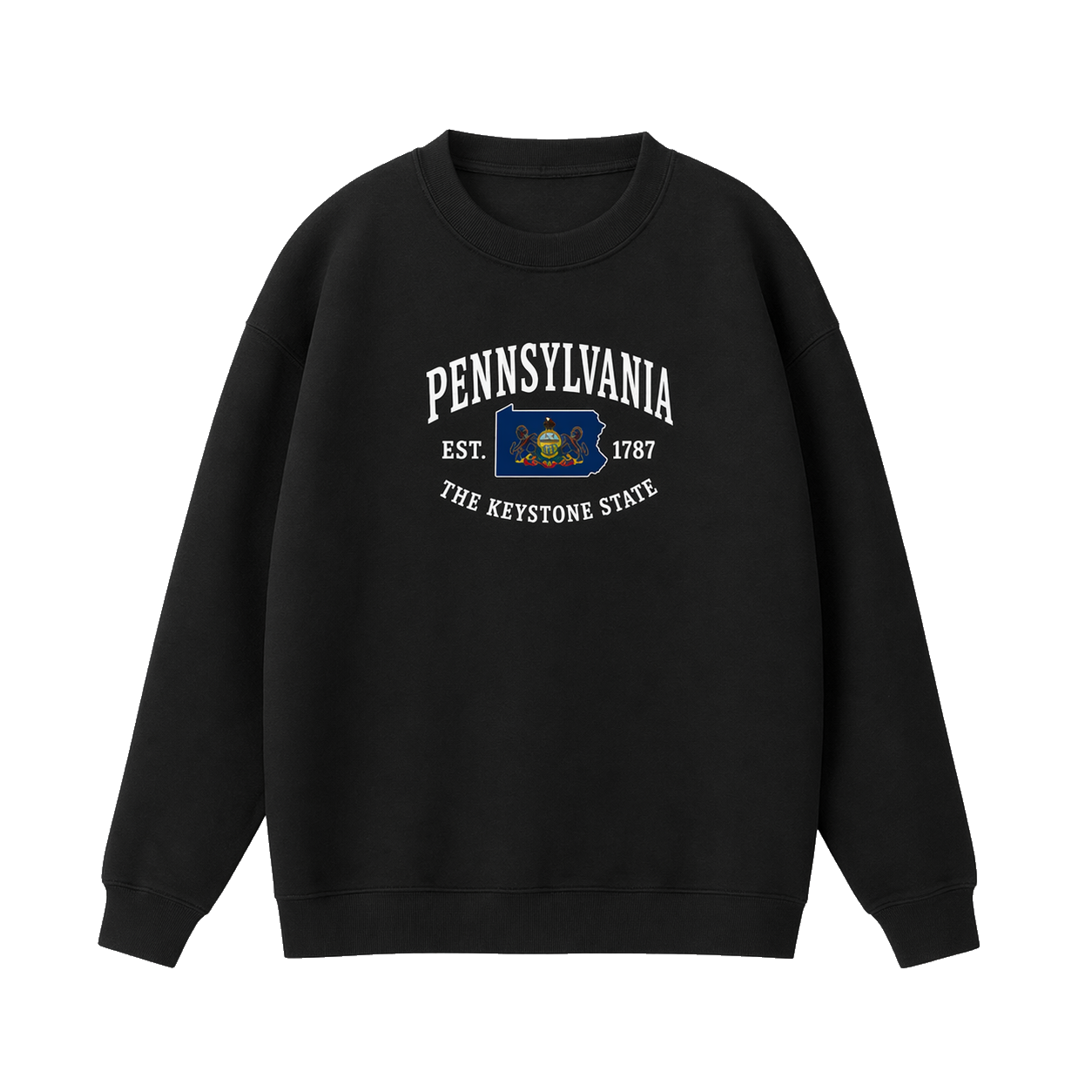 Collection 8 Pennsylvania Essential Heavyweight Crewneck Sweatshirt - Black front