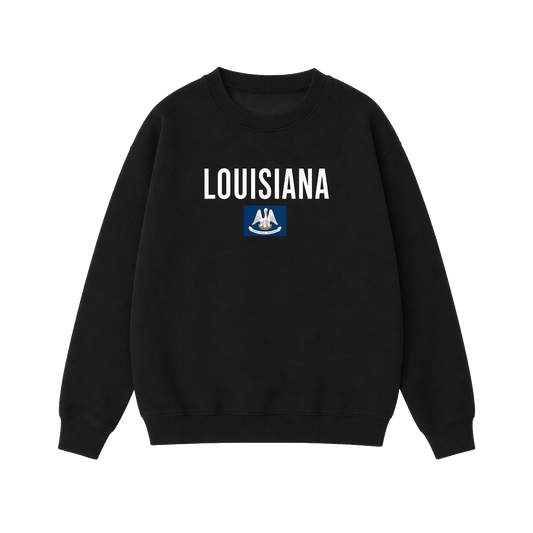 Collection 7 Louisiana Essential Heavyweight Crewneck Sweatshirt - Black front