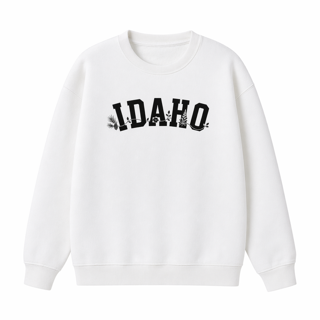 Collection 10 Idaho Essential Heavyweight Crewneck Sweatshirt - White front