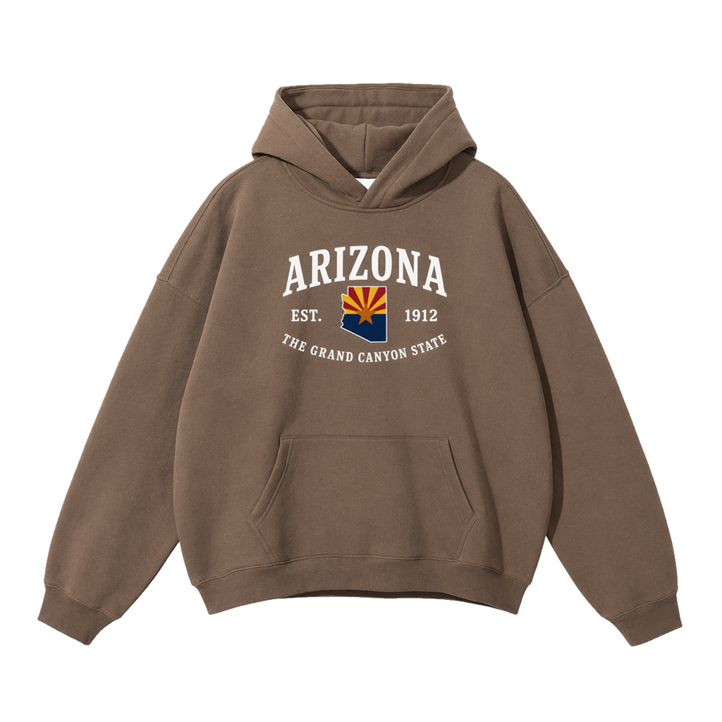 Collection 8 Arizona Oversize Fleeced Hoodie - Brown front